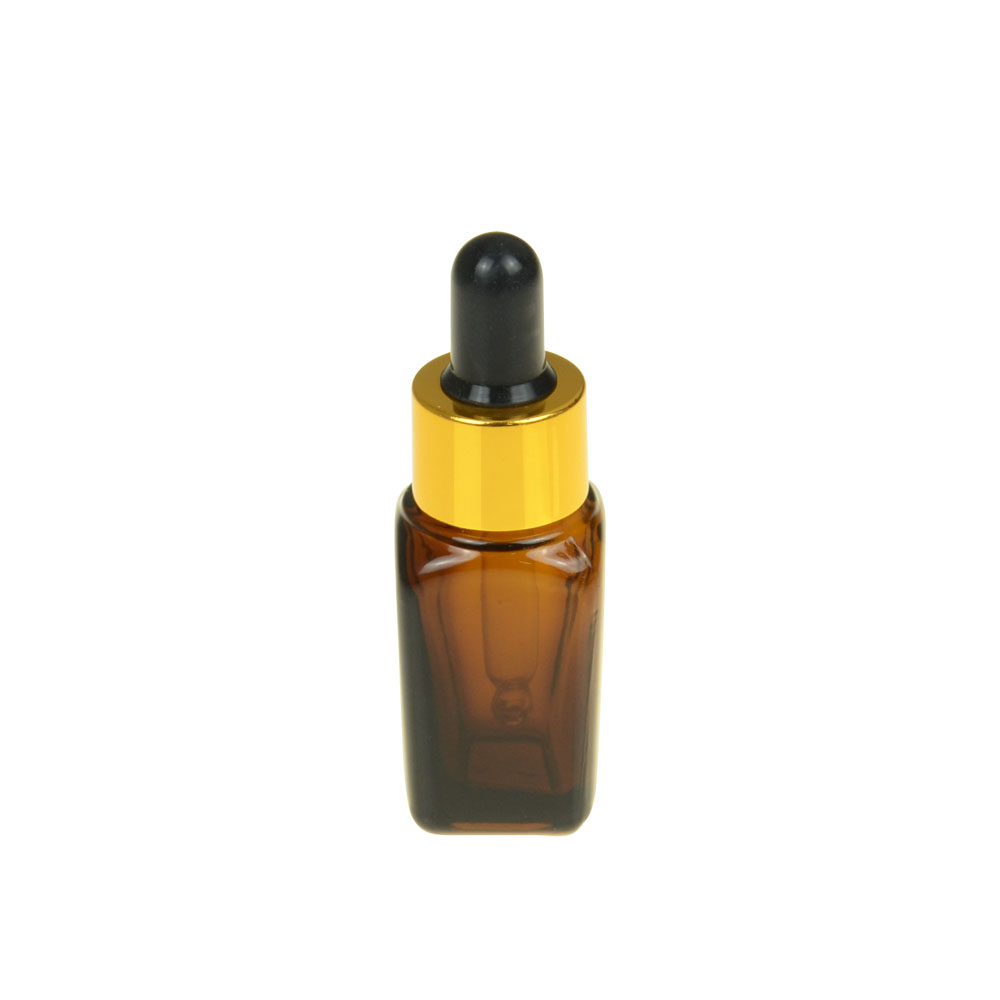 High quality essential oil container packaging 10ml 20ml 30ml small clear amber oil bottle square dropper glass bottle