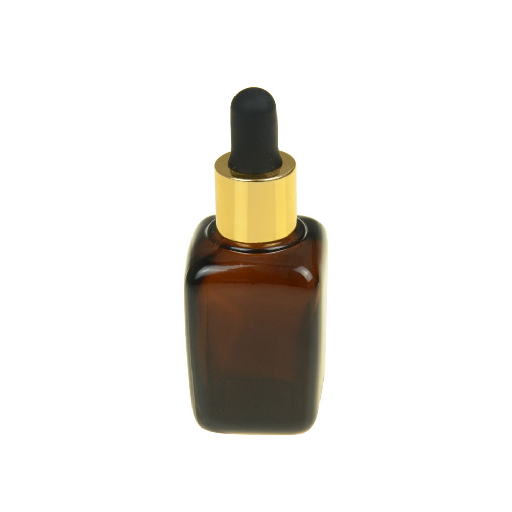 High quality essential oil container packaging 10ml 20ml 30ml small clear amber oil bottle square dropper glass bottle