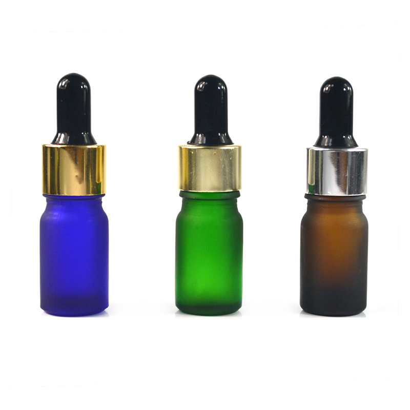 High quality essential oil glass bottle 5ml 10ml 15ml 20ml 30ml 50ml 100ml frosted glass dropper bottle with aluminum lid