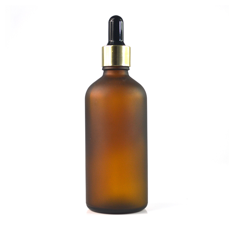 High quality essential oil glass bottle 5ml 10ml 15ml 20ml 30ml 50ml 100ml frosted glass dropper bottle with aluminum lid