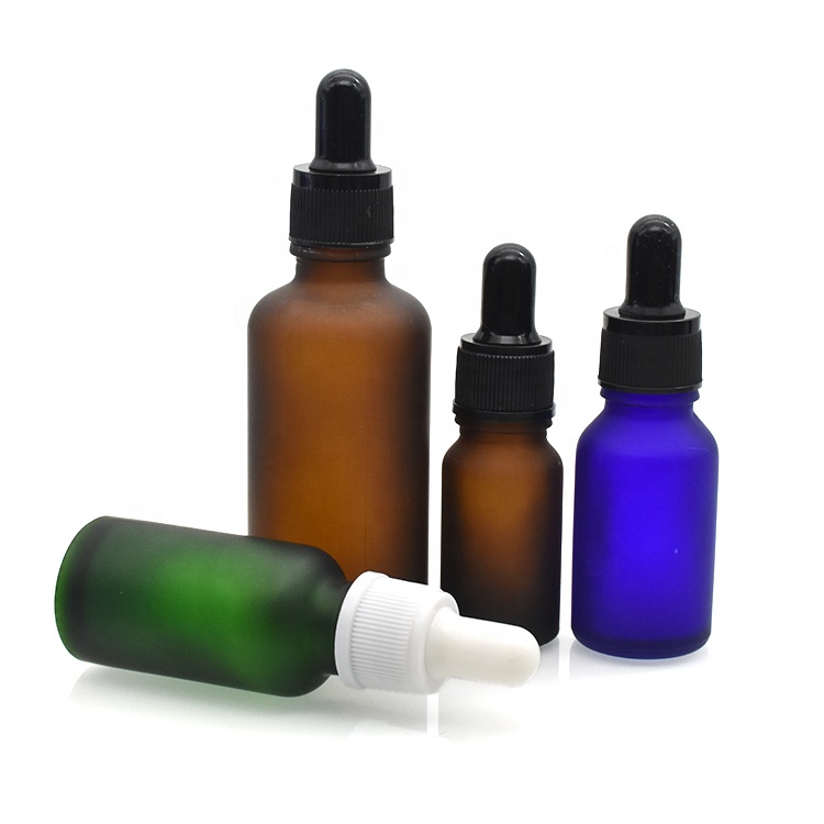 High quality essential oil glass dropper bottle matt clear green blue amber glass bottle 30ml 5ml 10ml 15ml 20ml 50ml 100ml