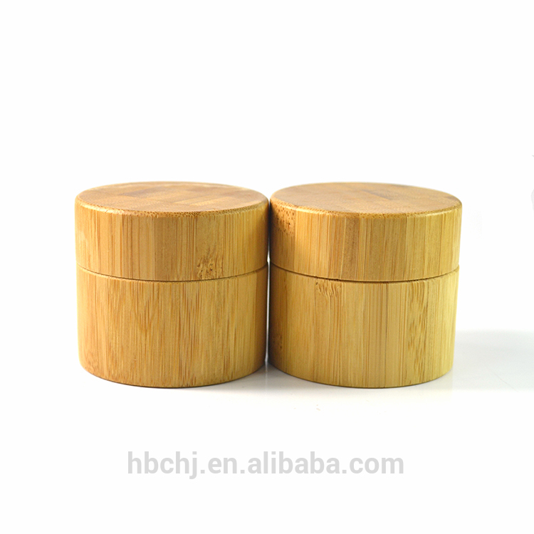 High quality face cream container 5g 10g 20g 30g 50g 100g glass cosmetic cream jar with bamboo wooden lid