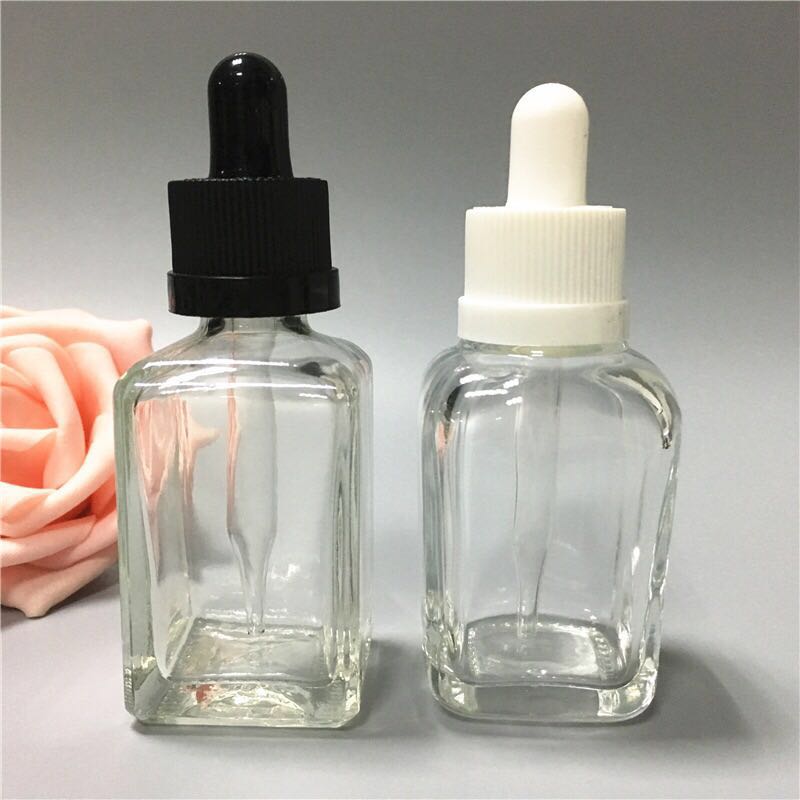 High quality fancy child proof white glass dropper bottle e liquid bottle essential oil bottle 30ml with droppers