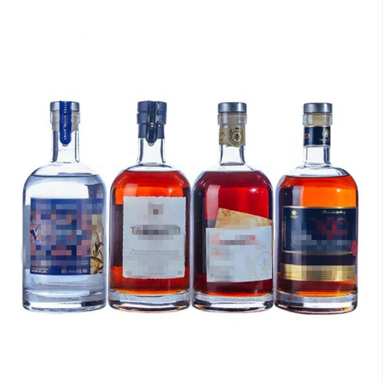 High quality fancy empty super white glass vodka bottle 500ml