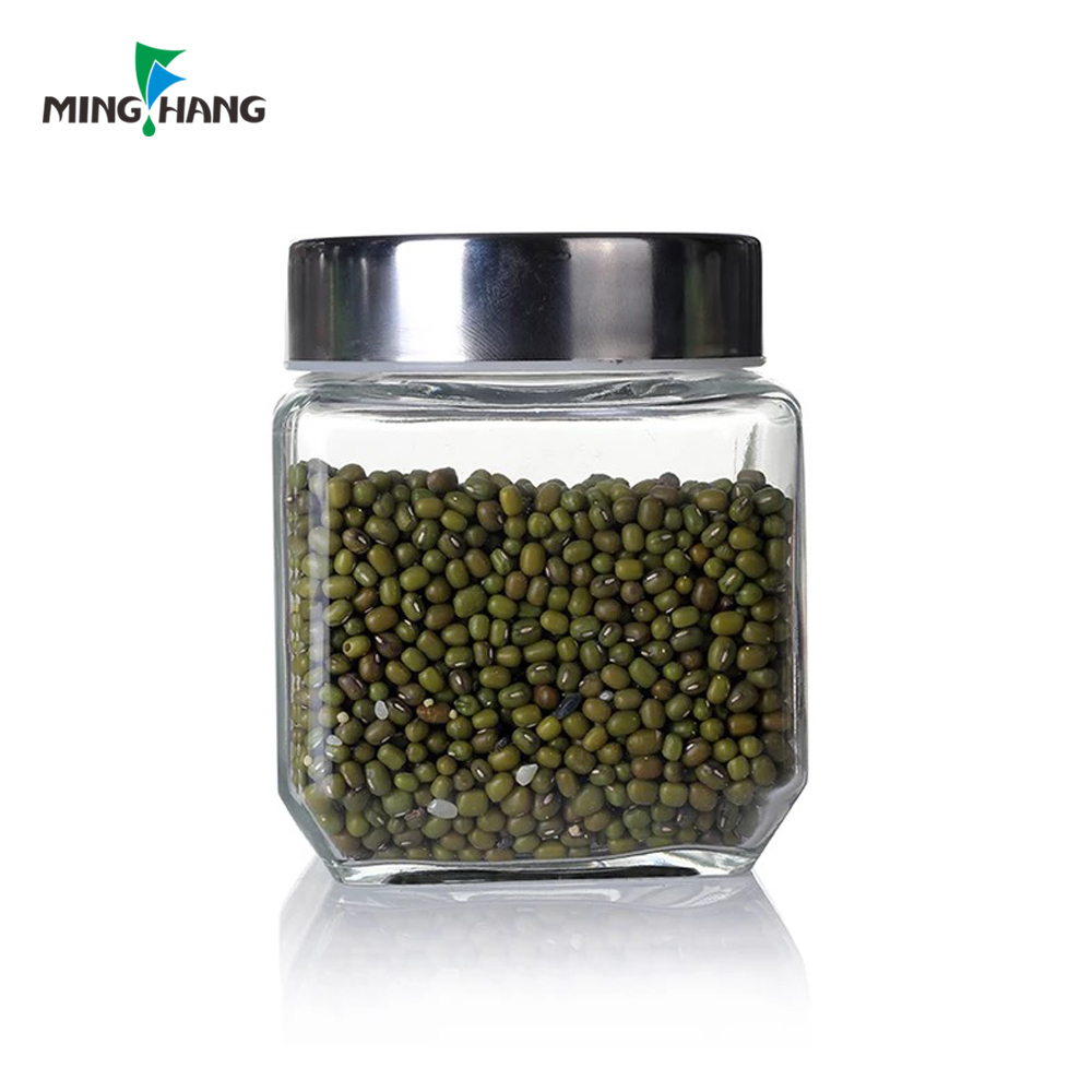 High quality food storage glass jars for canning preserve with metal screw top lid wholesale