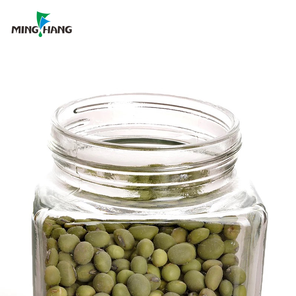 High quality food storage glass jars for canning preserve with metal screw top lid wholesale