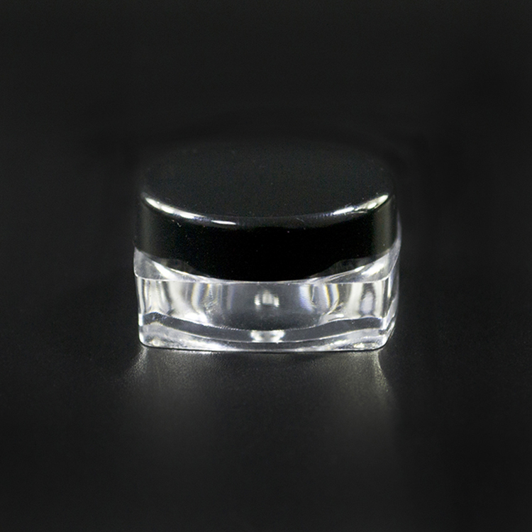 High quality free sample 3g 5g 10g 15g 20g plastic cosmetic cream jar with colored lid