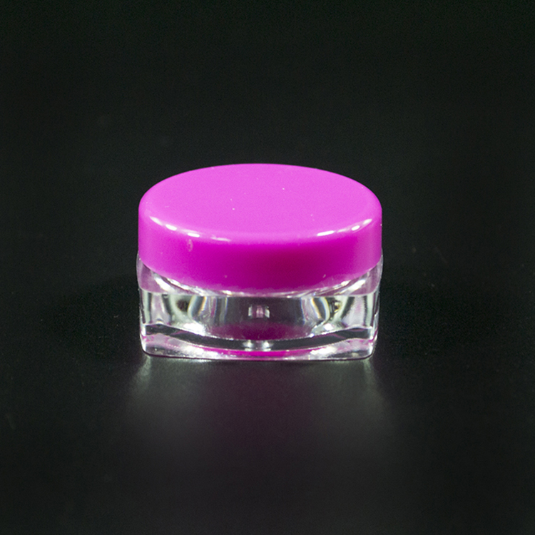 High quality free sample 3g 5g 10g 15g 20g plastic cosmetic cream jar with colored lid