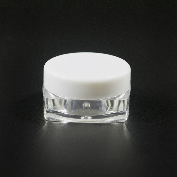 High quality free sample 3g 5g 10g 15g 20g plastic cosmetic cream jar with colored lid