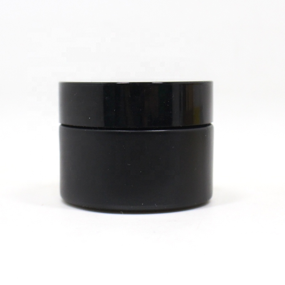 High quality glass jar cosmetic packaging glass cosmetic jar 2oz amber cream jar with black lid 20g 30g 50g 100g