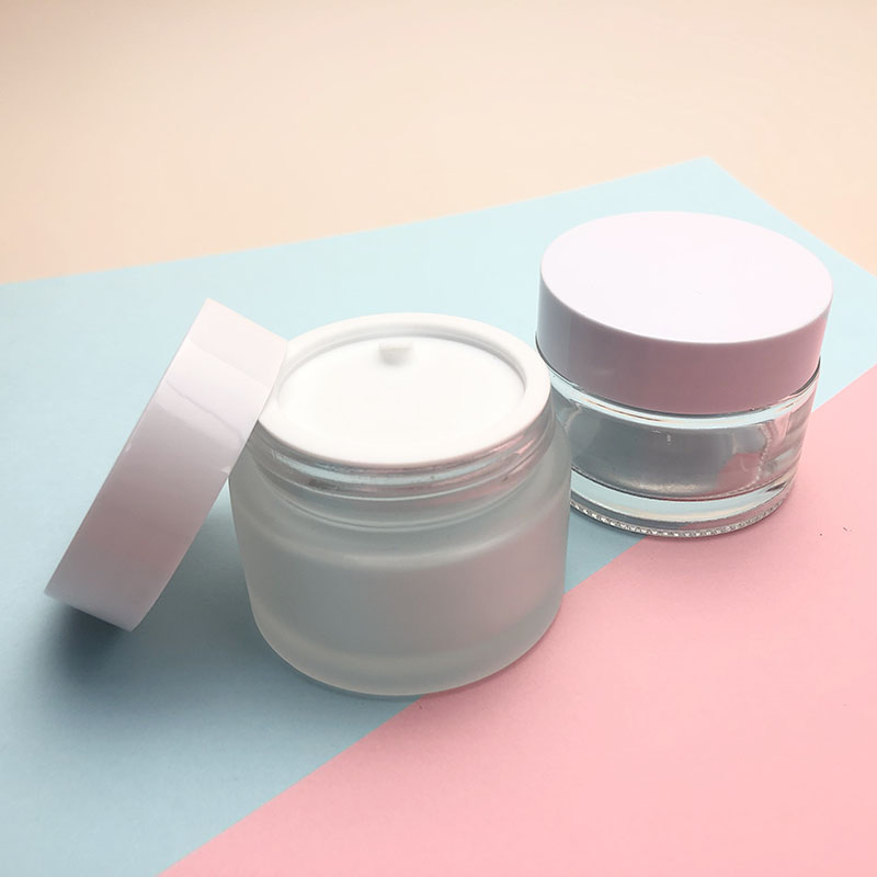 High quality glass skincare cream jar cosmetic cream glass jars for creams and lotions
