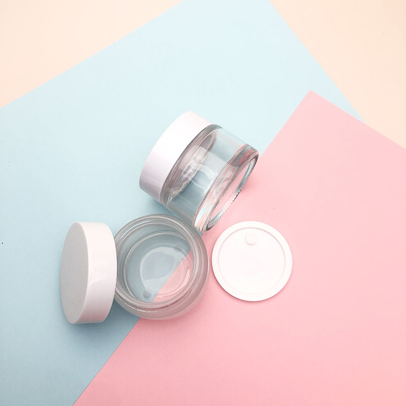 High quality glass skincare cream jar cosmetic  cream jar cosmetic glass cream jar