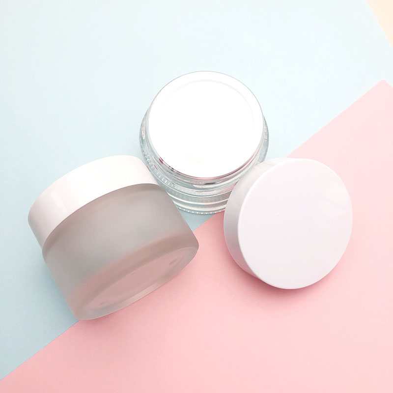 High quality glass skincare cream jar cosmetic cream jar cosmetic glass cream jar