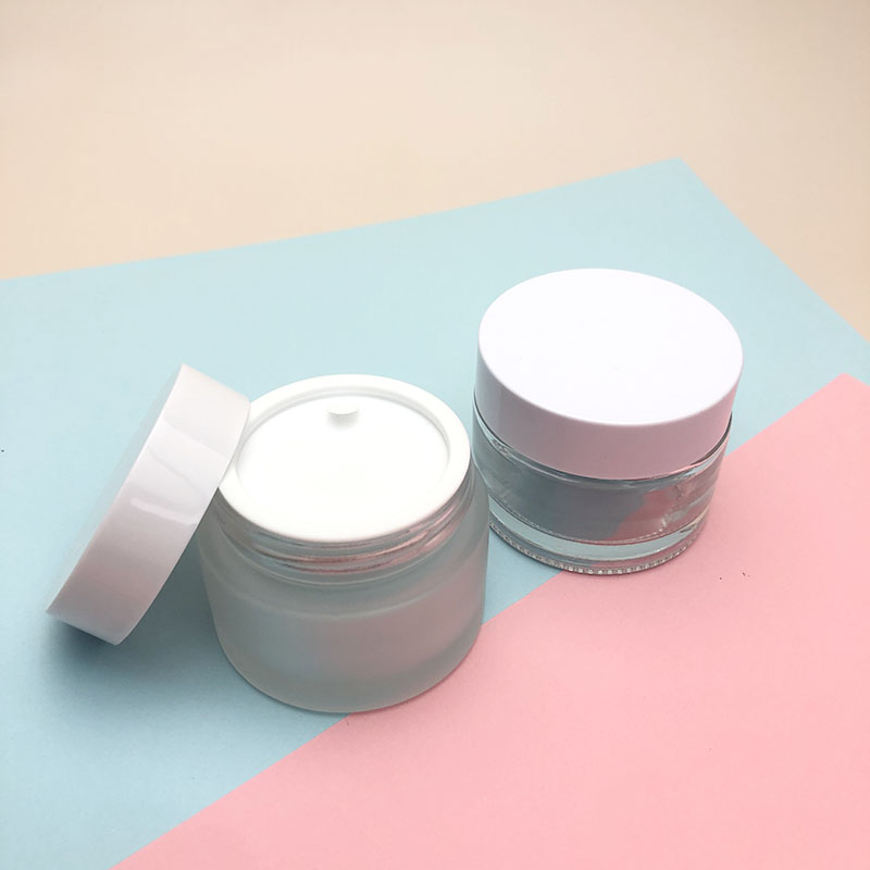High quality glass skincare cream jar cosmetic cream jar cosmetic glass cream jar