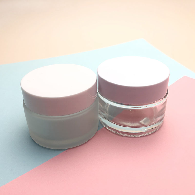 High quality glass skincare cream jar cosmetic cream jar cosmetic glass cream jar