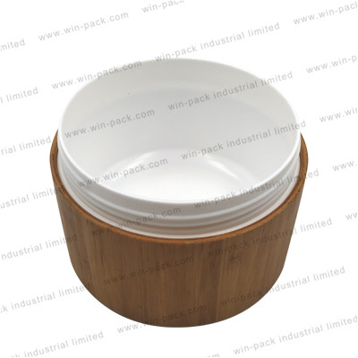High quality hand cream 100g Plastic PP liner all-inclusive bamboo cream jar cosmetic
