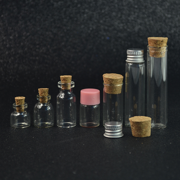 High quality hot sale 3ml small glass bottle with cork top in stock