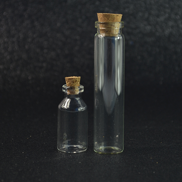 High quality hot sale 3ml small glass bottle with cork top in stock