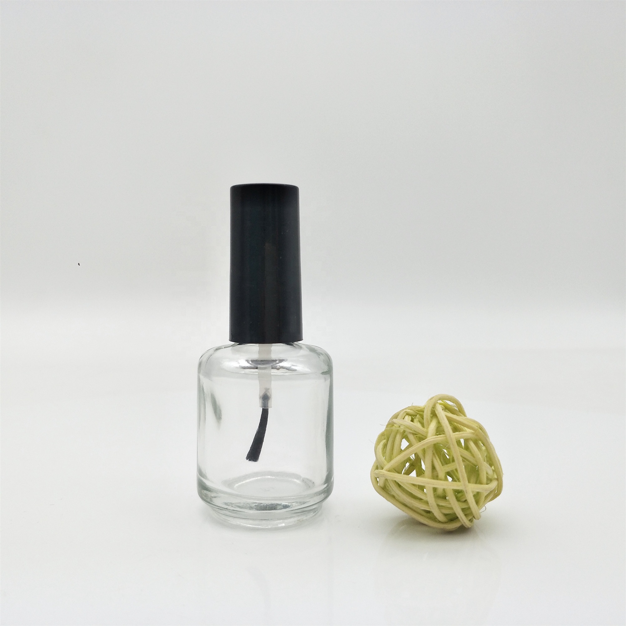 High quality hotsale 10ml,15ml clear nail polish oil glass bottle with cap and brush