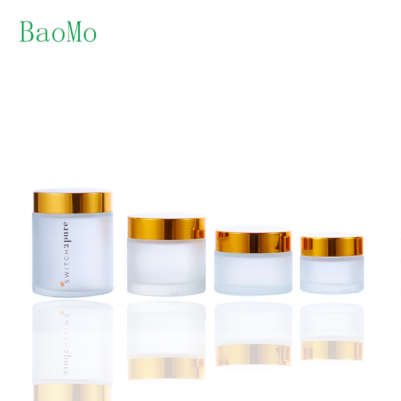 High quality in stock round white 10g 15g 20g 25g 30g 50g 60g 100g cosmetic cream frosted glass jar