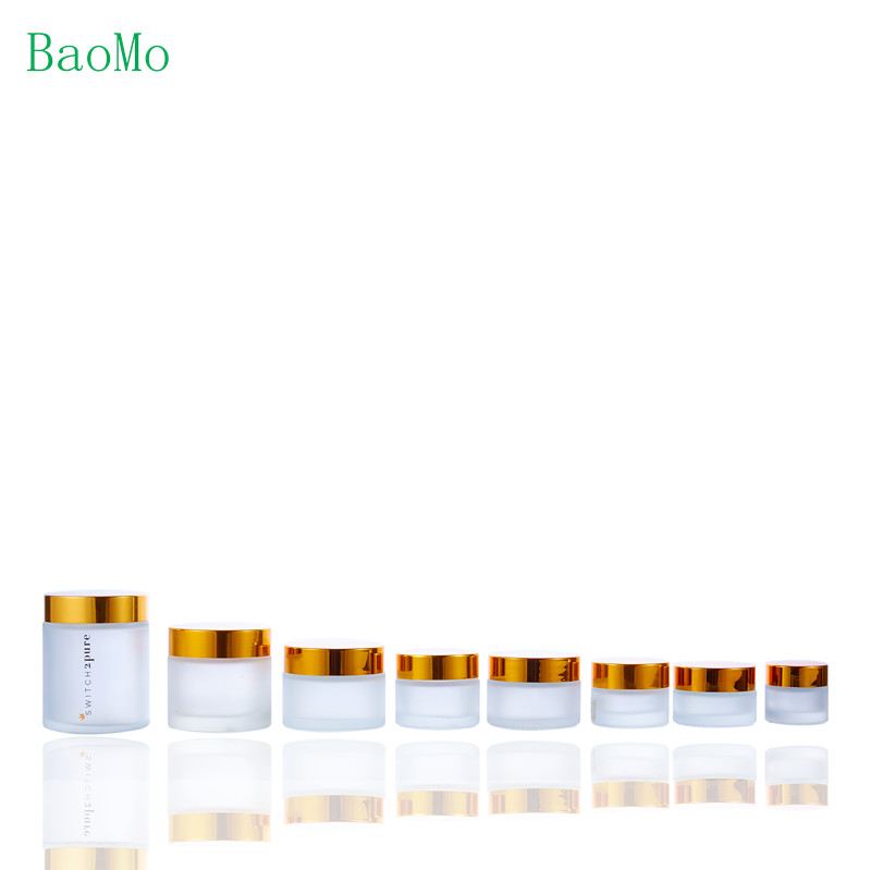 High quality in stock round white 10g 15g 20g 25g 30g 50g 60g 100g cosmetic cream frosted glass jar