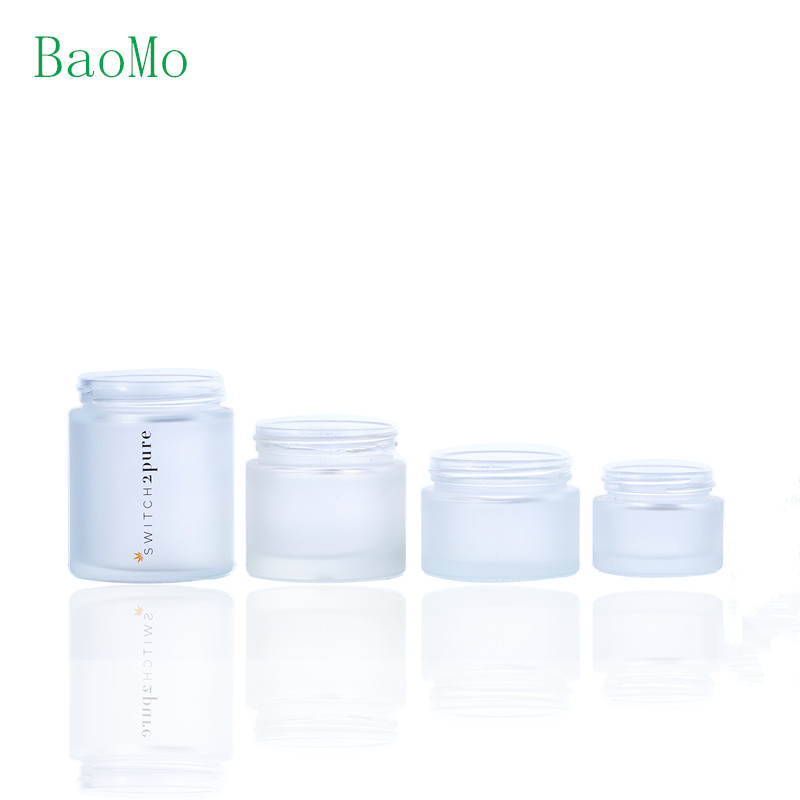 High quality in stock round white 10g 15g 20g 25g 30g 50g 60g 100g cosmetic cream frosted glass jar