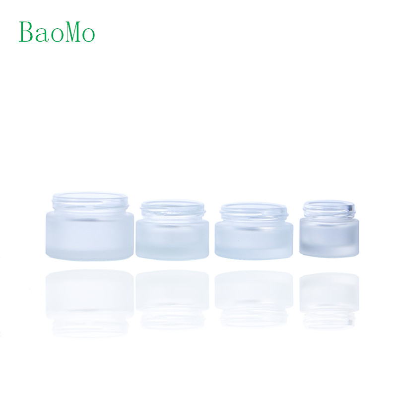 High quality in stock round white 10g 15g 20g 25g 30g 50g 60g 100g cosmetic cream frosted glass jar