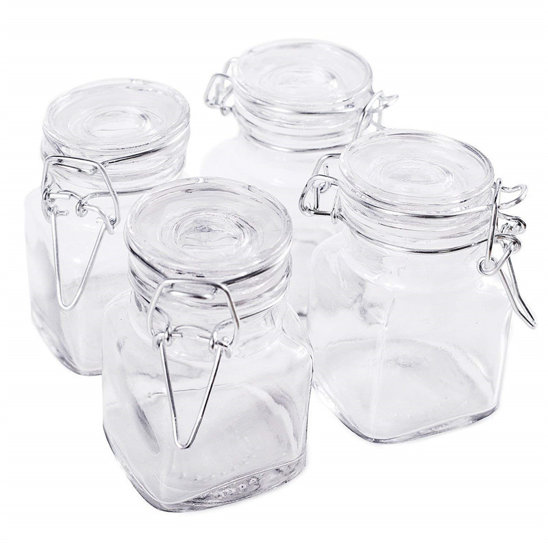 High quality lead free sealed 3 liter glass jar with clip lid