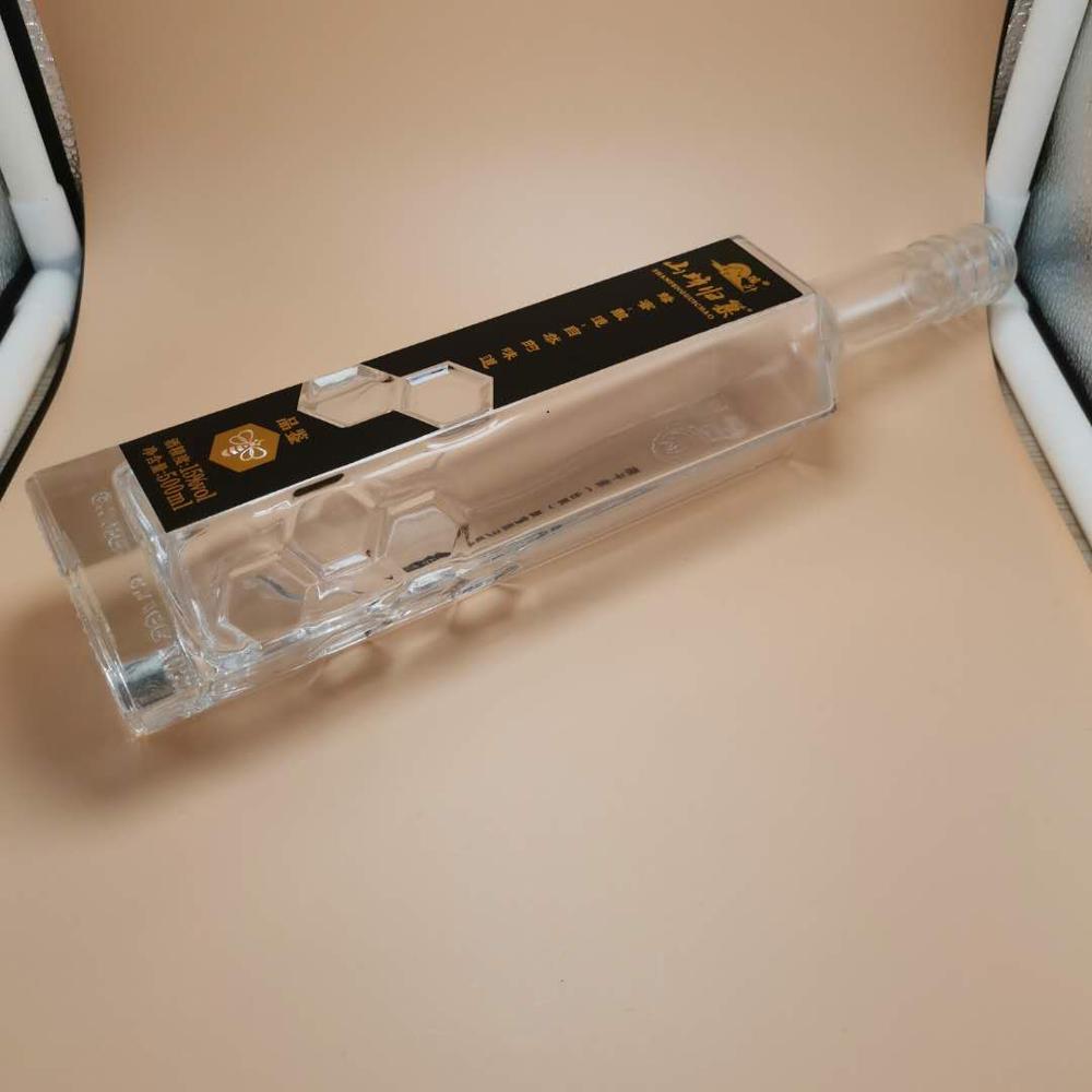 High quality liquor glass bottles 750ml whiskey glass bottle