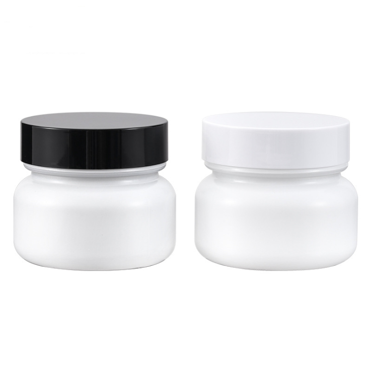 High quality luxury 50g white thick  glass facial cream jar cosmetic traval  can in stock