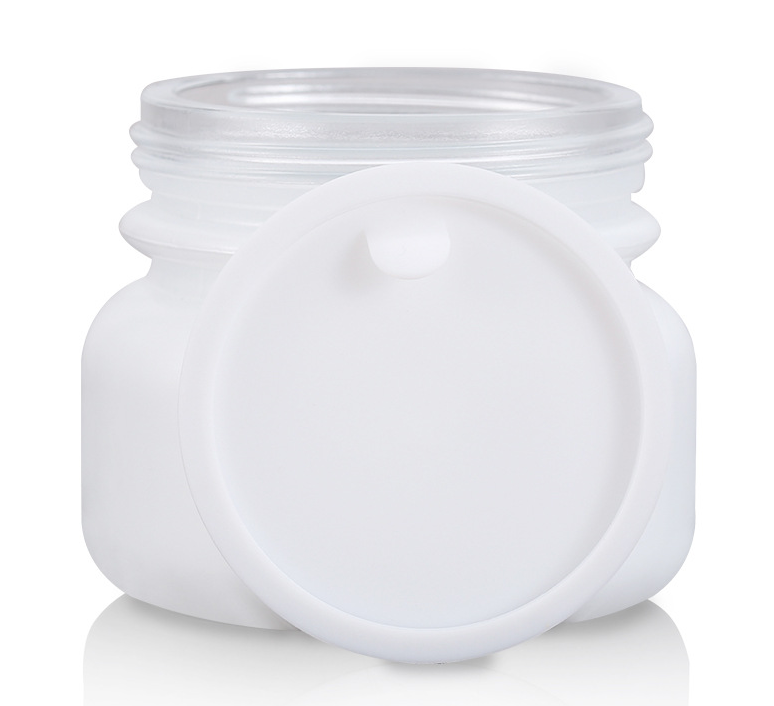 High quality luxury 50g white thick glass facial cream jar cosmetic traval can in stock