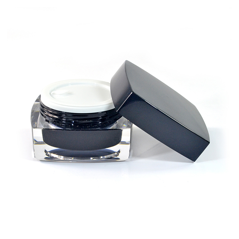 High quality luxury cosmetic container 5g 10g 15g 30g 50g black white double wall acrylic cosmetic cream jar