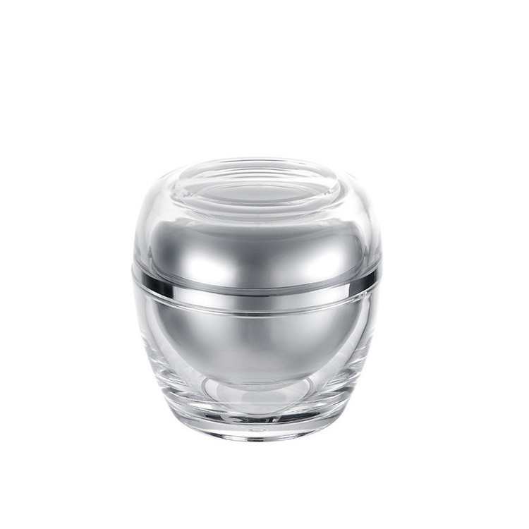 High-quality luxury cream plastic acrylic jars cosmetics jars Apple-shaped cosmetic container with handle