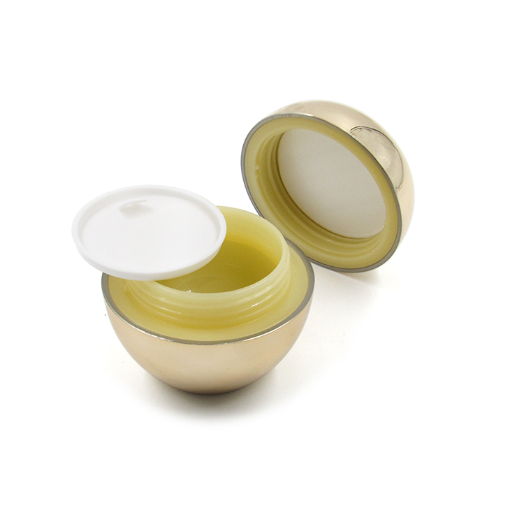 High-quality luxury cream plastic acrylic jars cosmetics jars Apple-shaped cosmetic container with handle