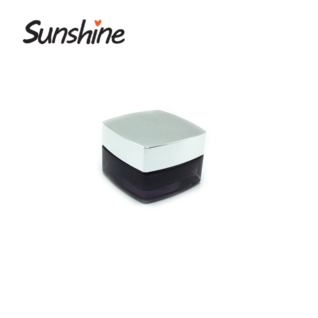 High quality luxury square glass jar cosmetic jar cream jar 25g