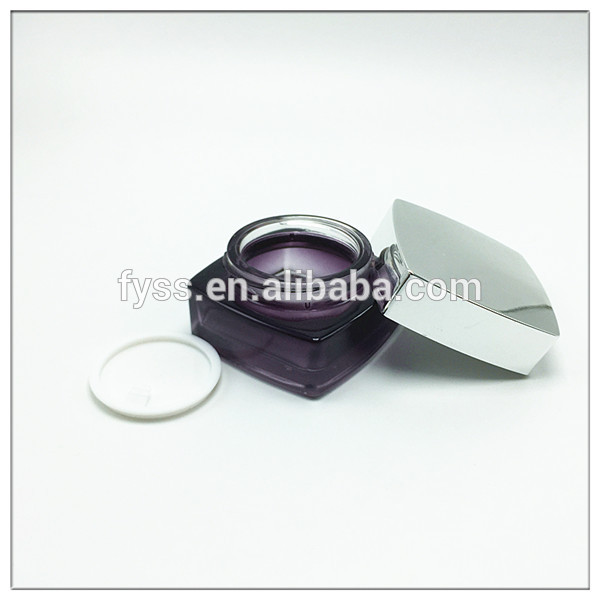 High quality luxury square glass jar cosmetic jar cream jar 25g