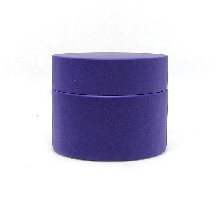 High quality matte purple frosted 15g 30g 50g 2 oz cream cosmetic glass jar with lid