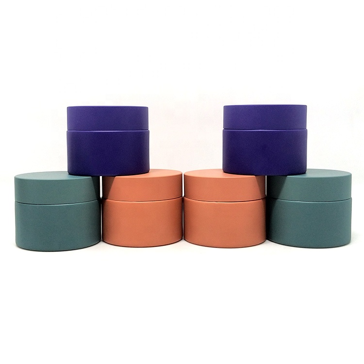 High quality matte purple frosted 15g 30g 50g 2 oz cream cosmetic glass jar with lid