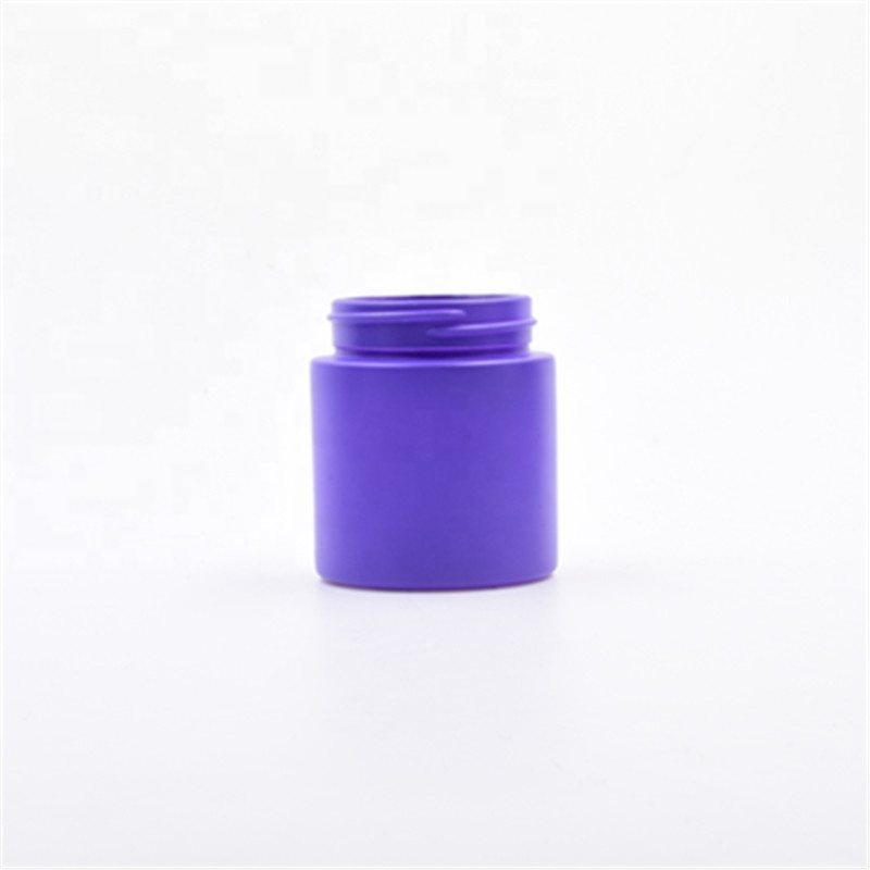 High quality matte violet purple 3oz flower packaging wax round bottle cosmetic jar glass weed jar child resistant glass jar