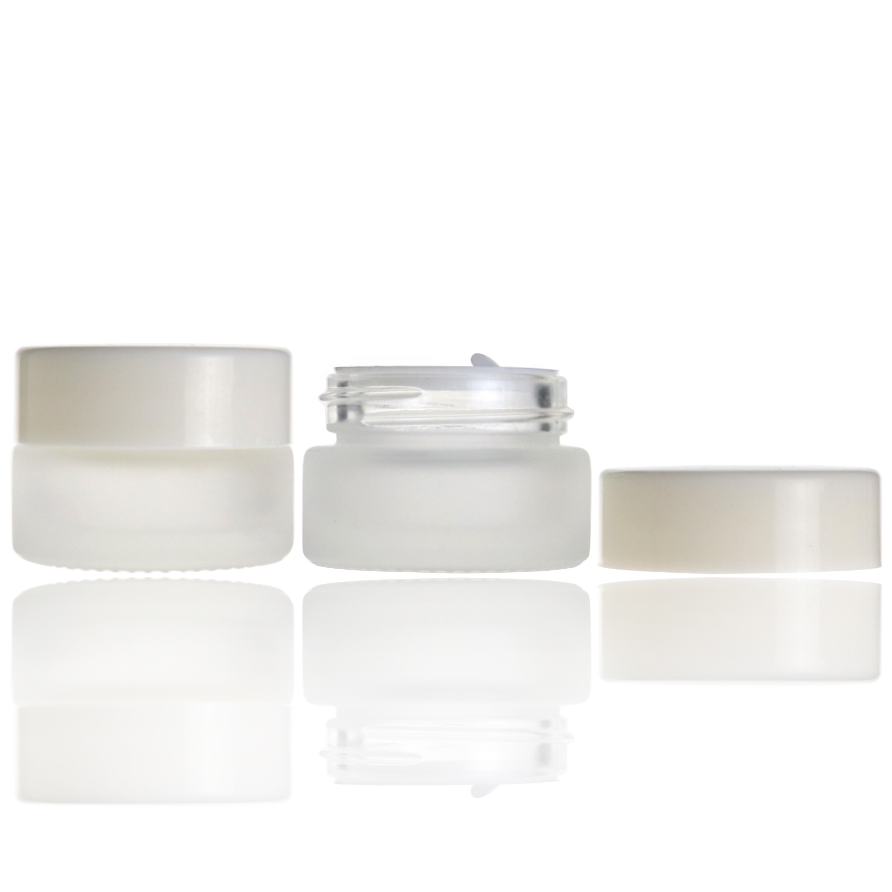 High quality matte white glass 5g cosmetic jar