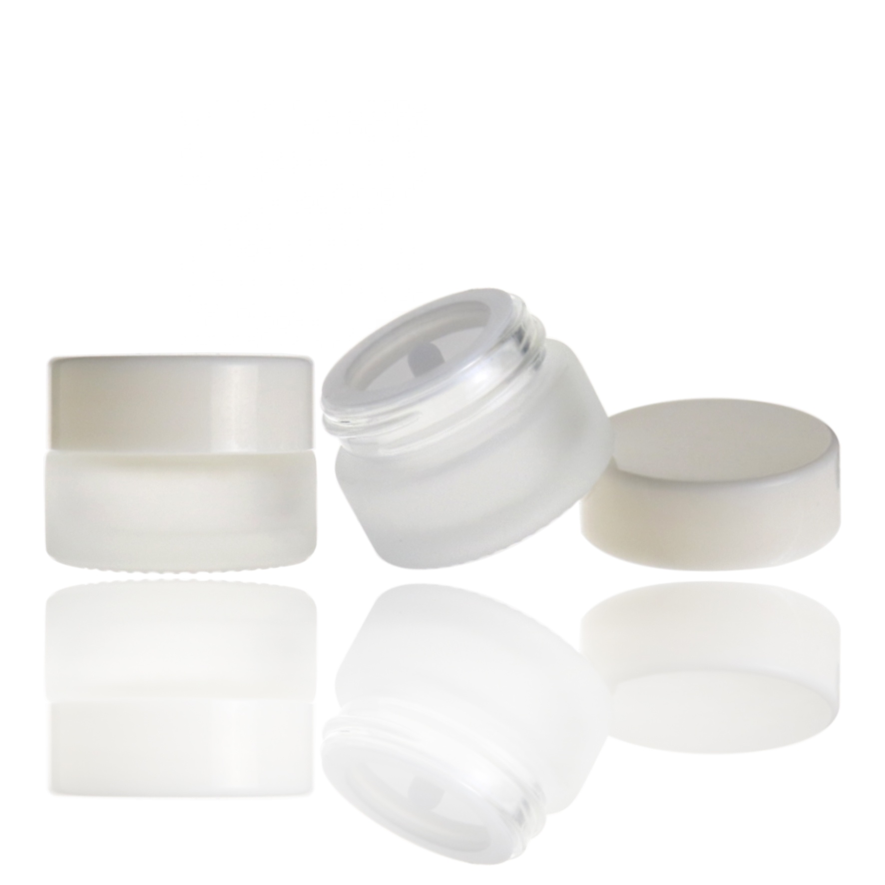 High quality matte white glass 5g cosmetic jar
