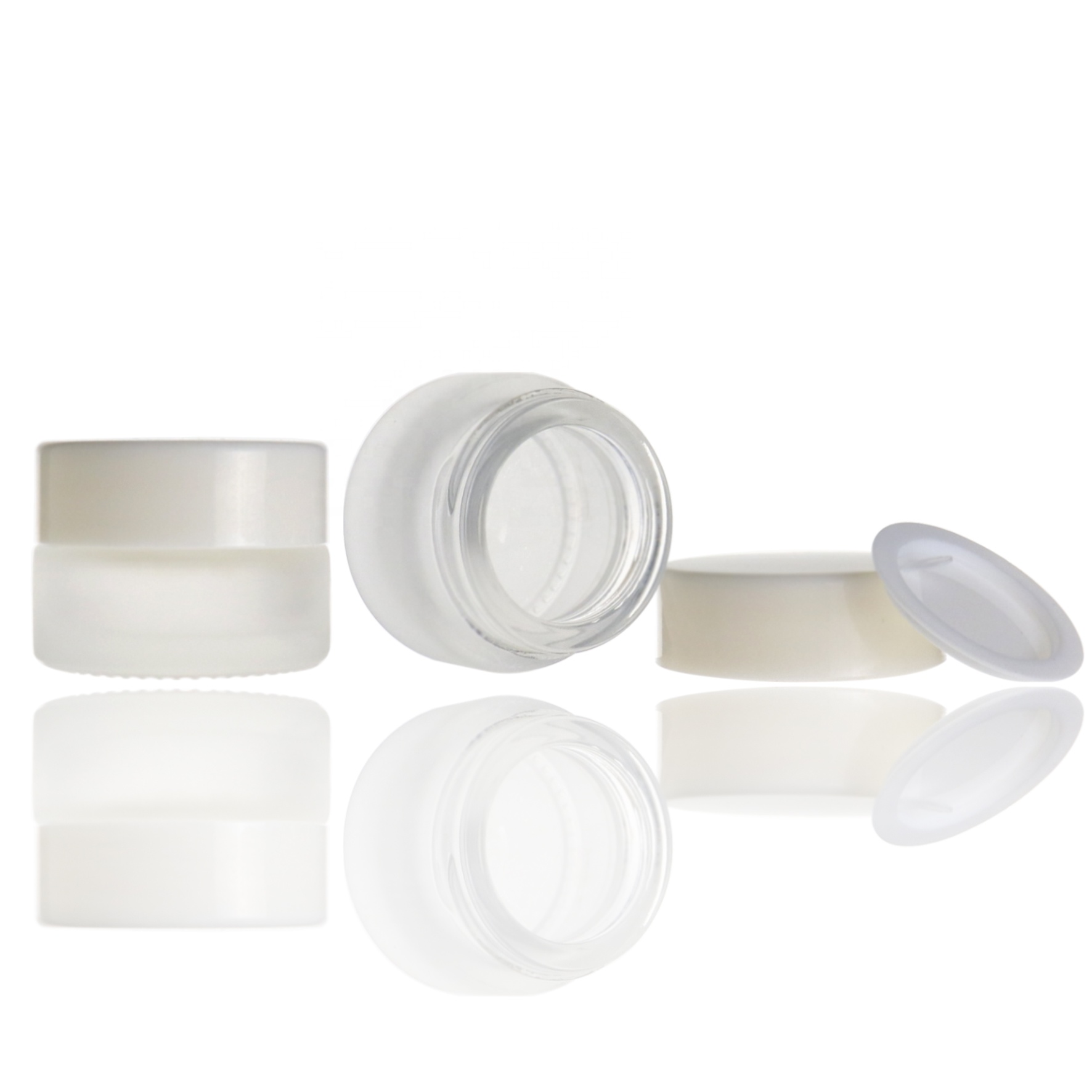 High quality matte white glass 5g cosmetic jar