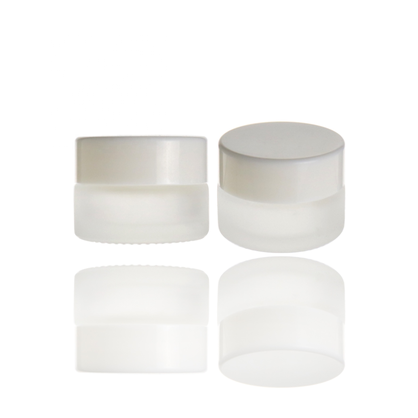High quality matte white glass 5g cosmetic jar