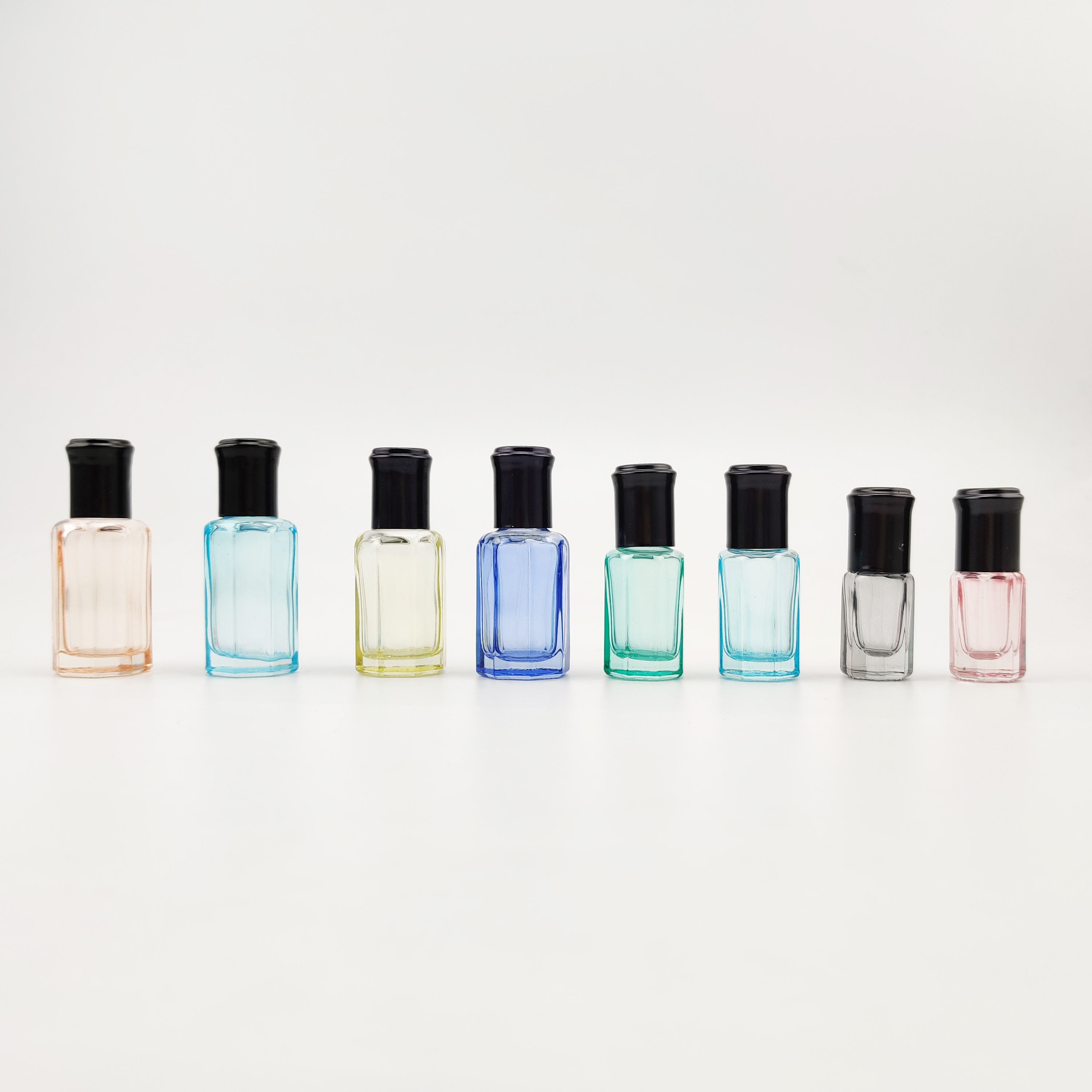 High quality multicolor glass bottle 3ml 6ml empty roll on bottle