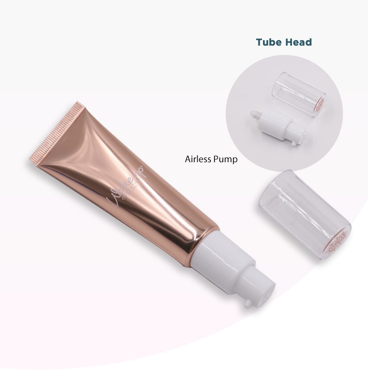 High quality natural cosmetic airless pump bb tubes