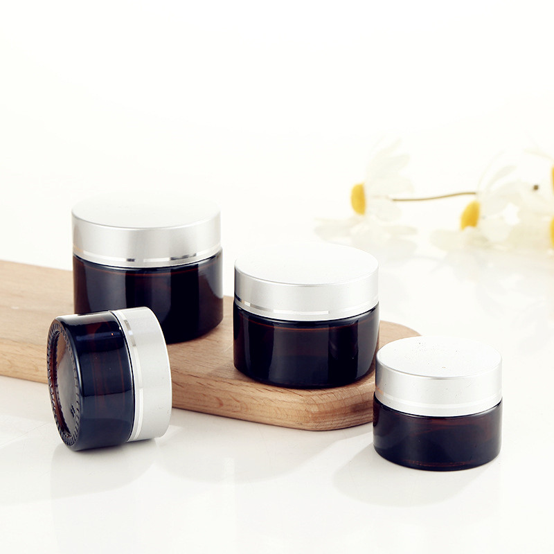 High quality oem service 4 oz and 8 oz amber straight glass jar cream jars 3oz