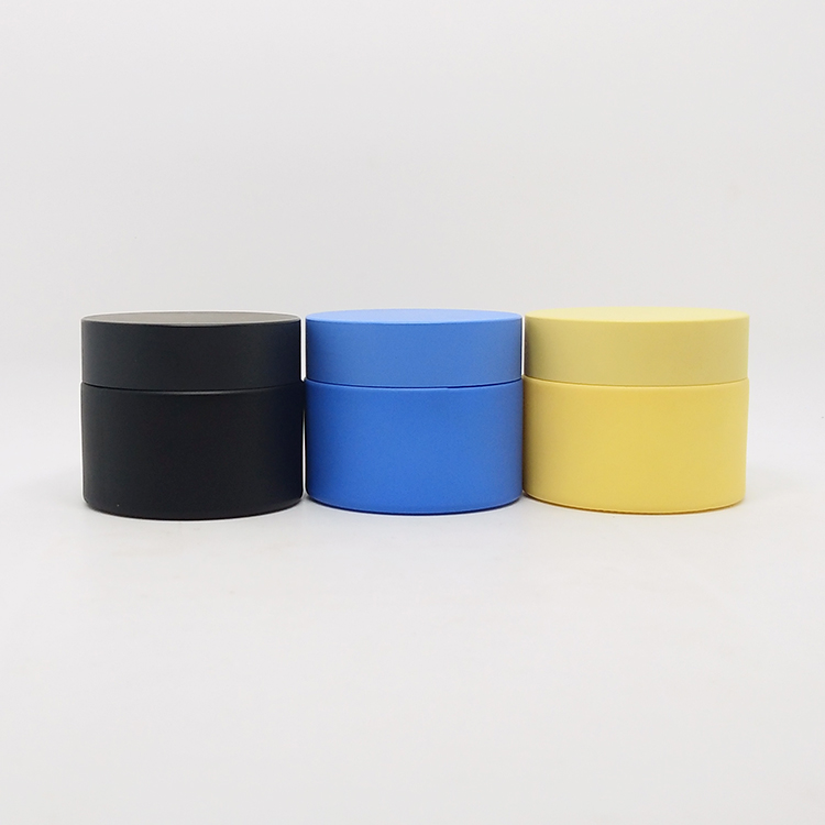 High quality opal white cream jar matte porcelain glass jar with plastic cap