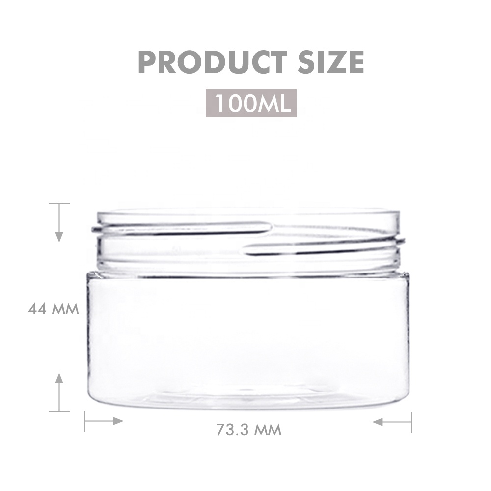 High quality pink 100ml custom plastic jars with aluminum cap cosmetic jars HG 70100 - E - R