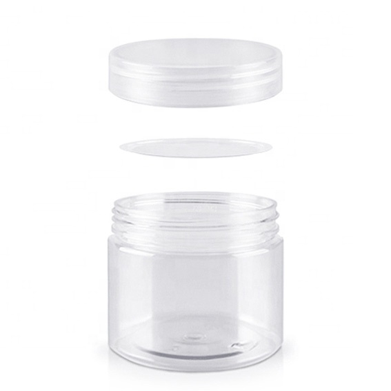 High quality pink 100ml custom plastic jars with aluminum cap cosmetic jars HG 70100 - E - R