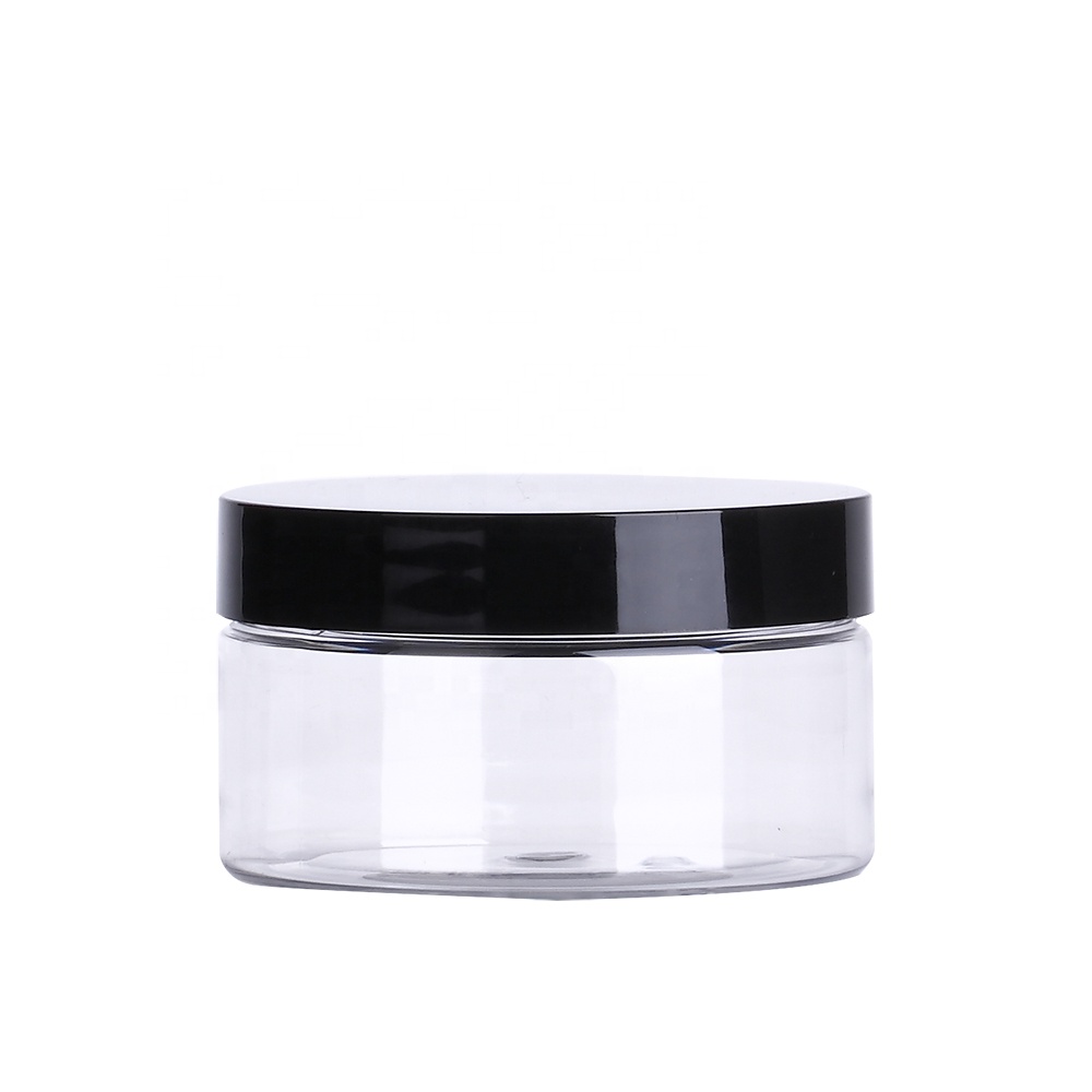 High quality pink 100ml custom plastic jars with aluminum cap cosmetic jars HG 70100 - E - R